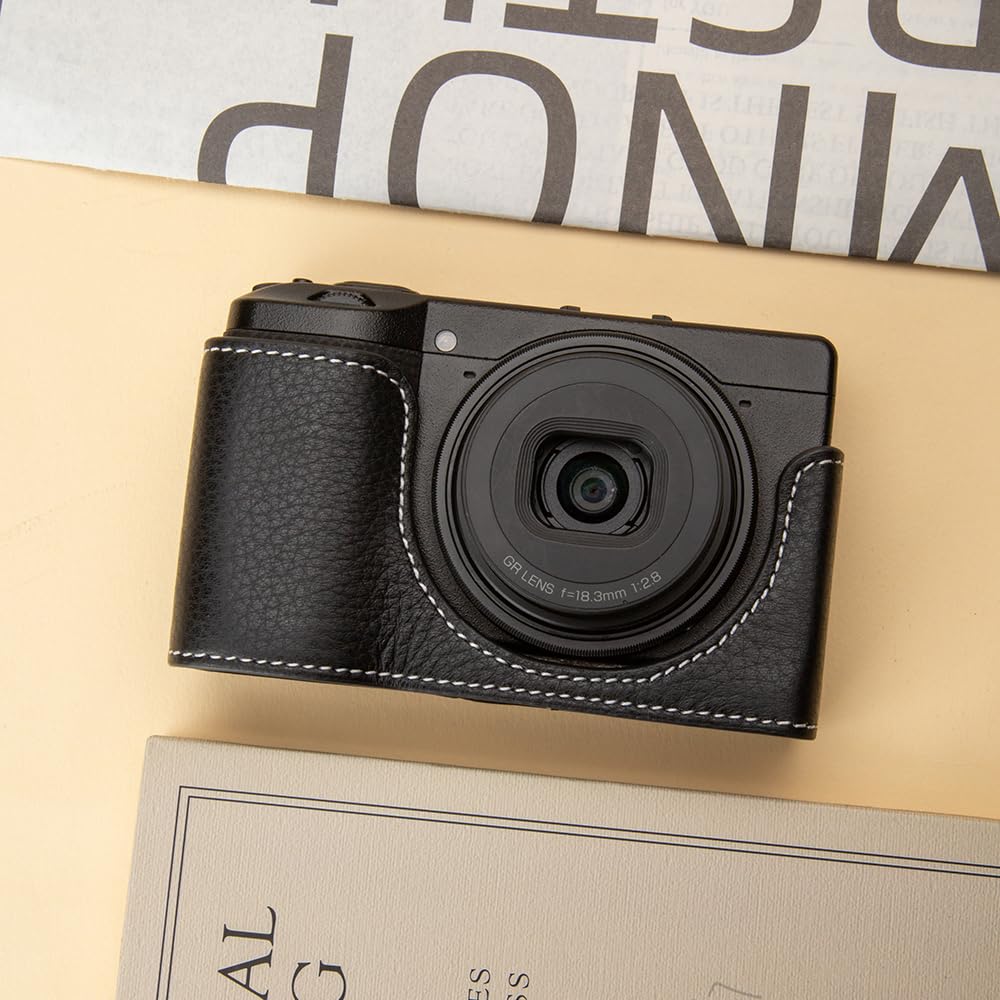 Amazon.co.jp: Ricoh GRIII専用手作り本革 レトロスタイルの半包み