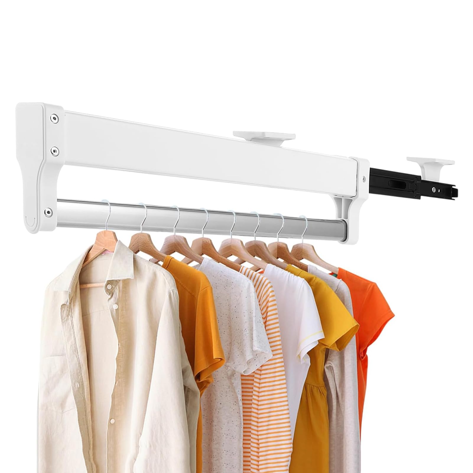 Portant à vêtements extensible réglable contre le manque de place de placard