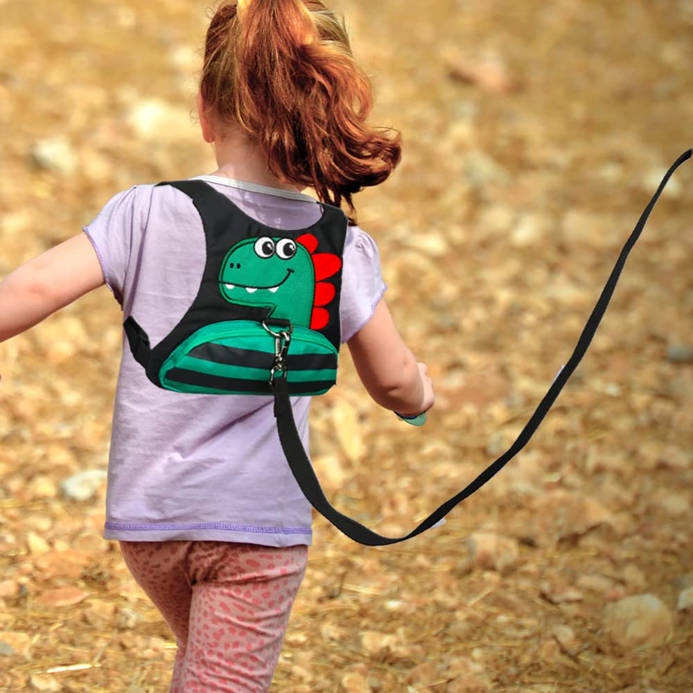 Guinzaglio per bambini, imbracatura per bambini, con anello da polso anti smarrimento, per ragazzi/ragazze (nero) 3