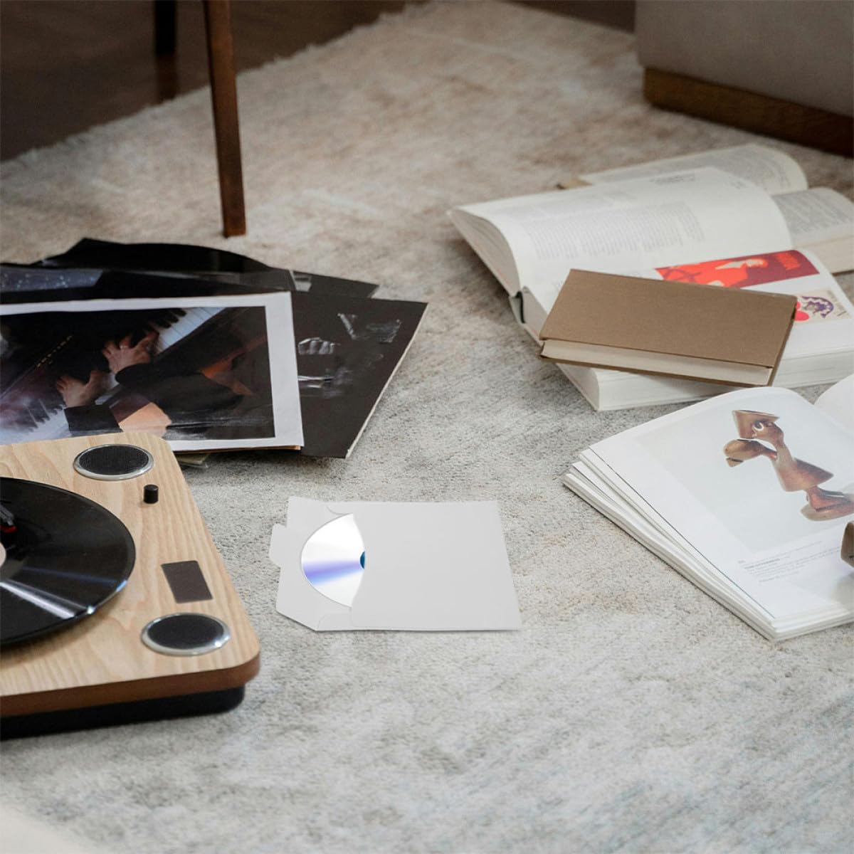 TOYANDONA 10 Weiße Karton CD Umschläge aus Papier für Sicheren Versand und Einfache Klassifizierung von Cds und USB Stäbe als Praktische Verpackungslösung