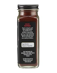 Watkins Gourmet Organic Spice Jar, Paprika, 2.9 Ounce Jar, 3 Count