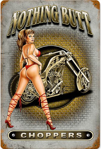 Nada Butt Choppers cartel de metal oxidado vintage PST 1812 decorativo