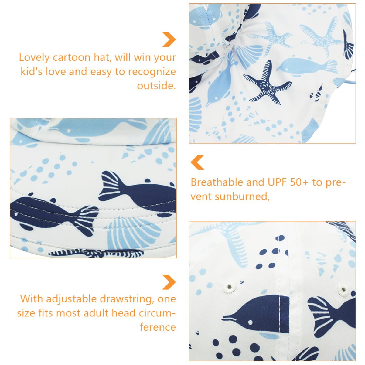Parasol Sombrero de protección Solar Sombrero con Solapa en el Cuello Sombrero de Cubo de bebé Carpa de Playa para Bebe Sombrero de Pescador Sombrero al Aire Limpiar