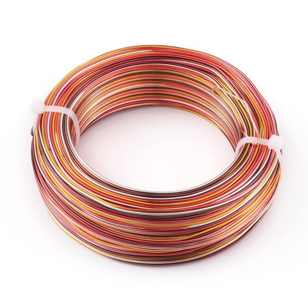 Wytwarzanie cienkich drutów, drutów aluminiowych Około 55 m/rolka Kolorowy drut aluminiowy 1 mm 1,5 mm 2 mm Półprodukty do biżuterii do biżuterii DIY Akcesoria do rękodzieła (kolor: F, rozmiar: 2 mm 5