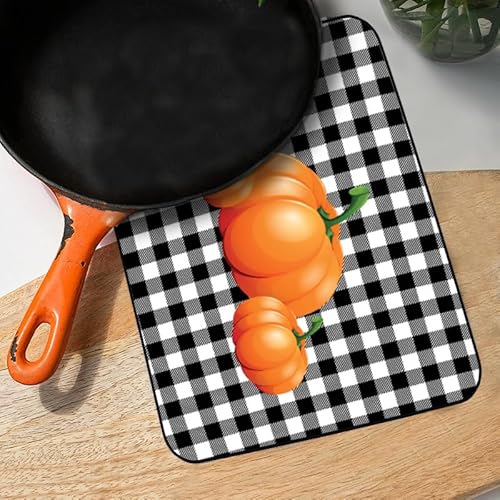 Devbest HALOWEEN PUMPKIN Dish Drying Mat - Ultra Absorbent Dish Drying Mats - Machine Washable And Super Fast Drying - Practical Solution For Efficiently Drying Dishes - 15,7 By 19,6 Inches  thumb #8
