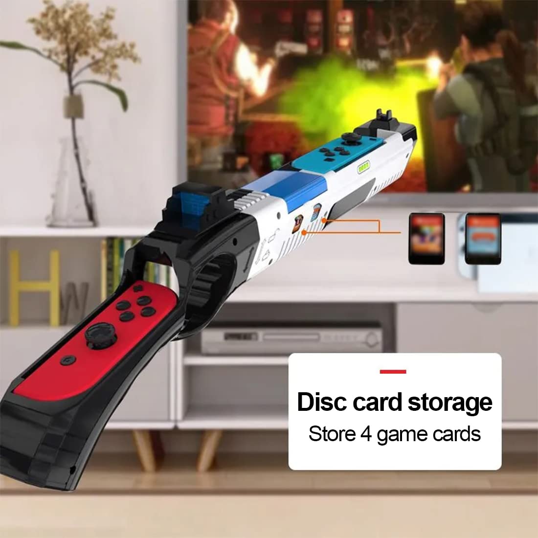 Pistola da tiro compatibile con per Nintendo Switch/Switch OLED, ricambio per Joy-Con Gun Controller Game Gun Manopole compatibili con per Nintendo Switch Joycons/Switch OLED.(Nero e giallo)