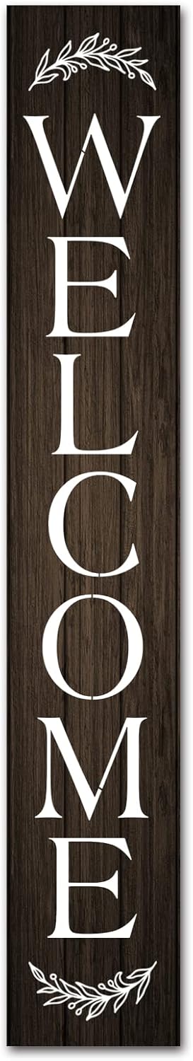 (48inx8in) Tall Welcome Signs Vertical for Front Porch Standing Hanging Large Wooden Sign Door Home Decoration Classroom Farmhouse Decor Outdoor Indoor, 20230328aa006 W6