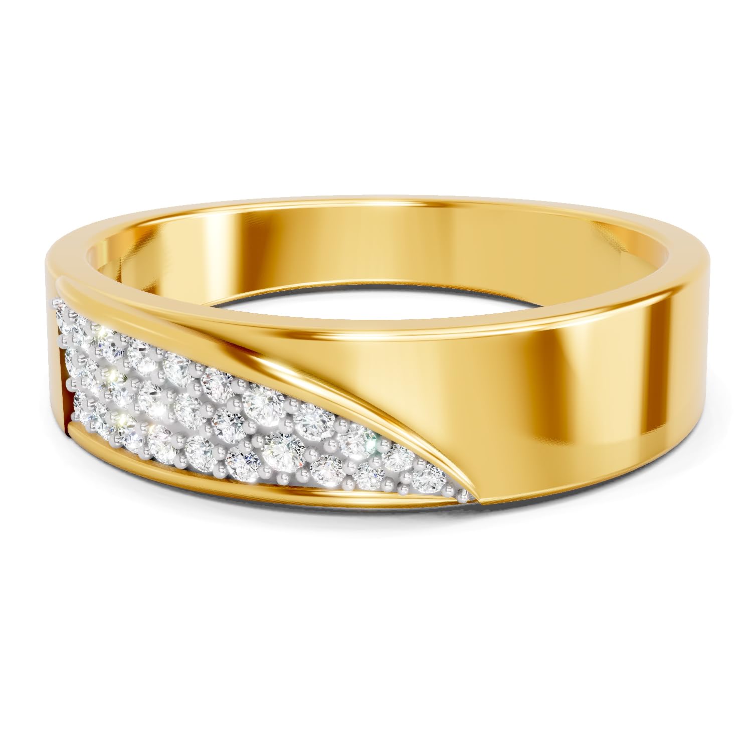 Lab Grown Diamond Ring For Men 0.18 Carat IGI Certified Round Shape F-G VS Quality Diamond | 925 Sterling Silver Gold Plated Fashion Band Ring-image-24