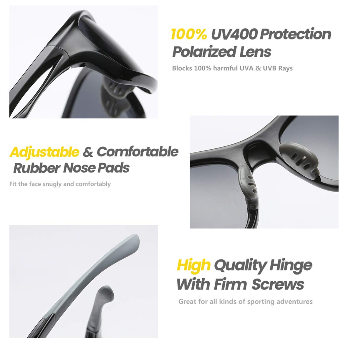 Lunettes De Soleil Homme Polarisées Uv400 Lunettes Pilotes Rétro En Métal 100% Uv Protection Cat