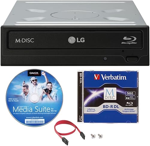 Miniatura 5 de Produplicator LG WH16NS46 16X Blu-ray BDXL M-DISC - Unidad de escritura interna para DVD y CD con software de grabación CyberLink, cable SATA y