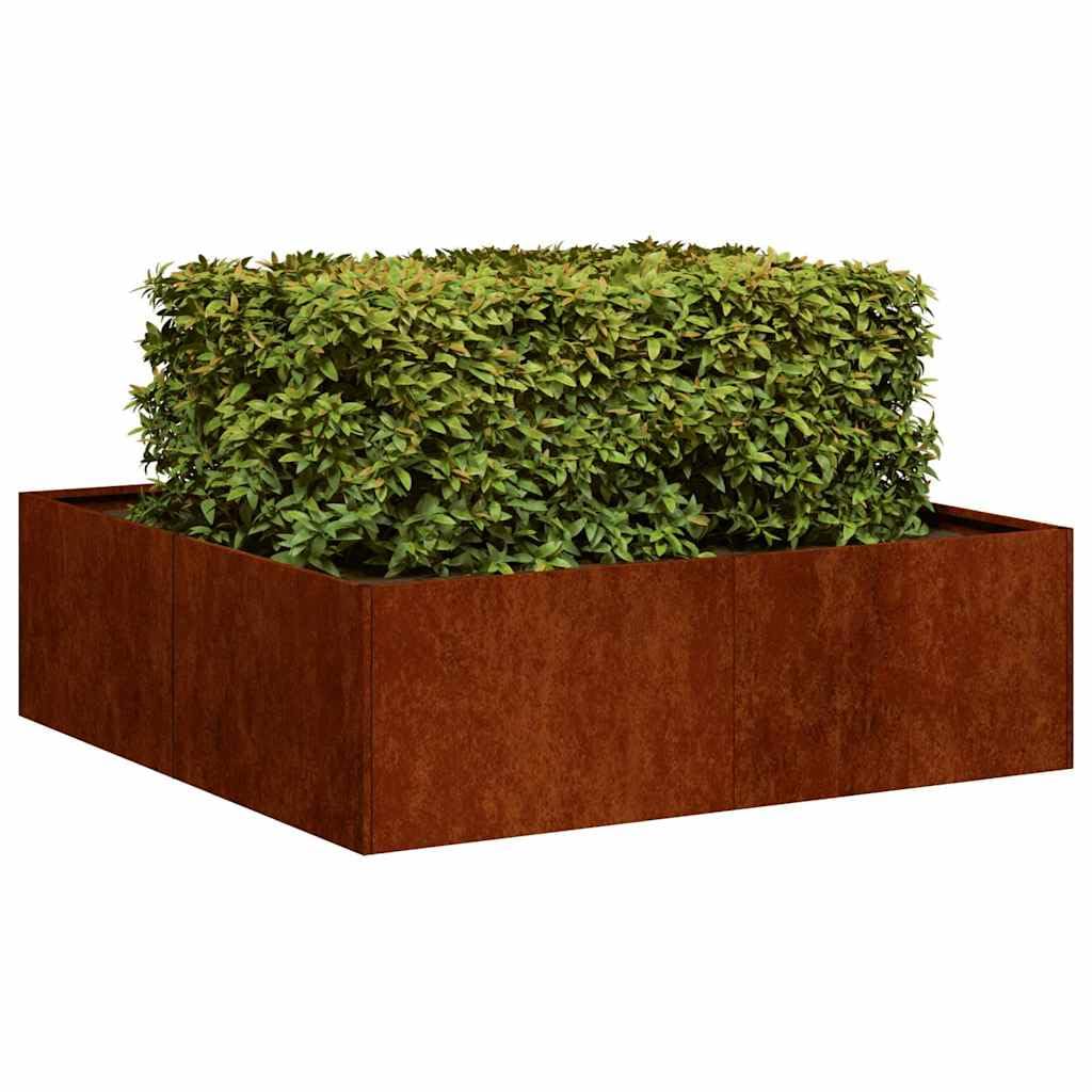 Jardiniere Rouille 100x100x30 cm Acier corten Interieur Exterieur Jardin Balcon Patio Grande Jardiniere rectangulaire Fond Ouvert Stable Design Moderne sans Entretien