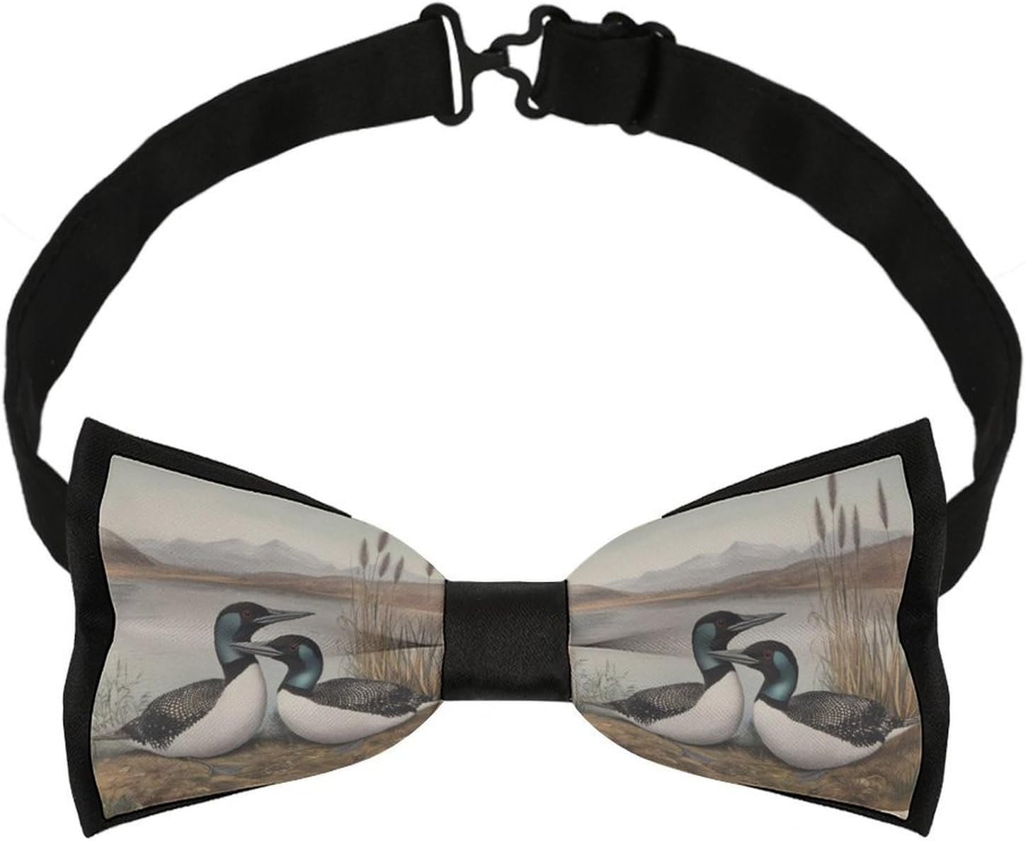 Great Northern Diver Bow Ties for Men Fun Printed Pre Tied Adjustable Bowtie for Party Wedding