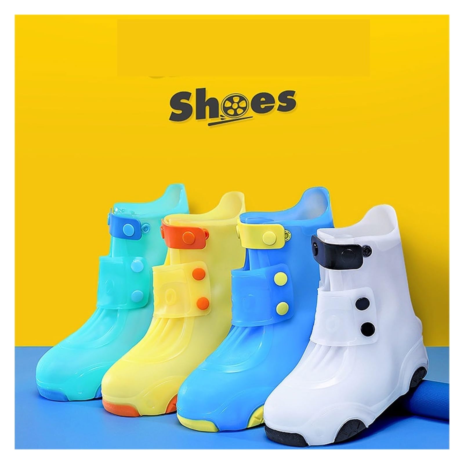 Cubre Zapatos Impermeable Waterproof Covers Silicone Overshoes Boots Protectors Portable Snow Rubber Protects Foot Rain For Boy Girl Calzado Lluvia Antidesliza(White,XL)