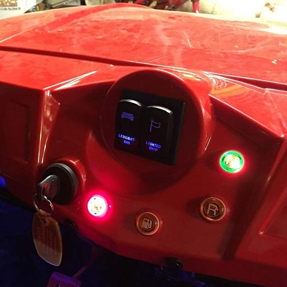 Dasen 5Pin Laser Lighted Whip Rocker Switch On-Off LED Light 20A 12V, Blue Compatible with SUV,ATV,UTV,Motorcycle,Truck