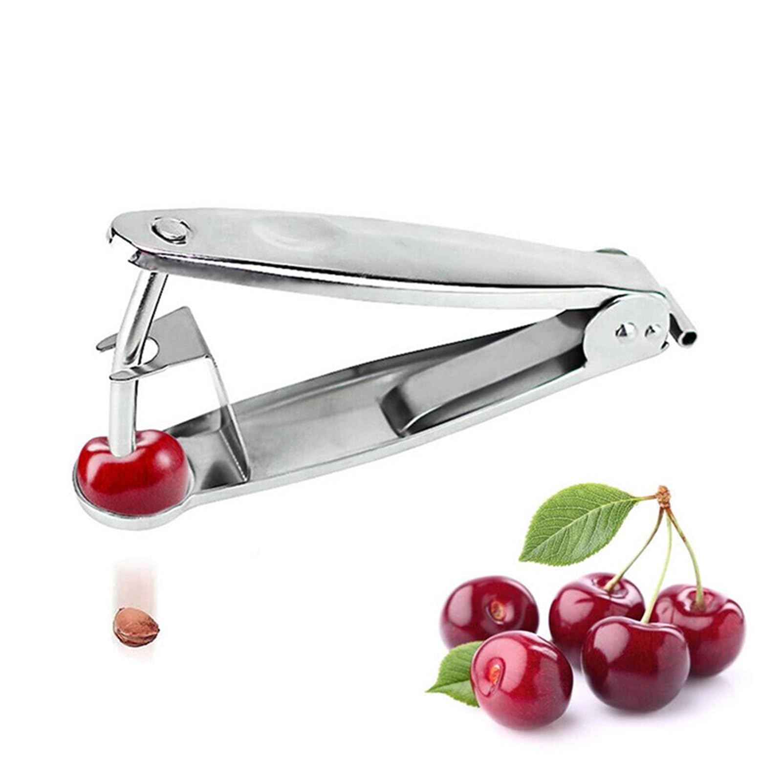Deshuesador de cerezas, removedor de semillas de cereza, deshuesador de cerezas portátil de acero inoxidable, deshuesador de aceitunas, herramienta para deshuesar cocina