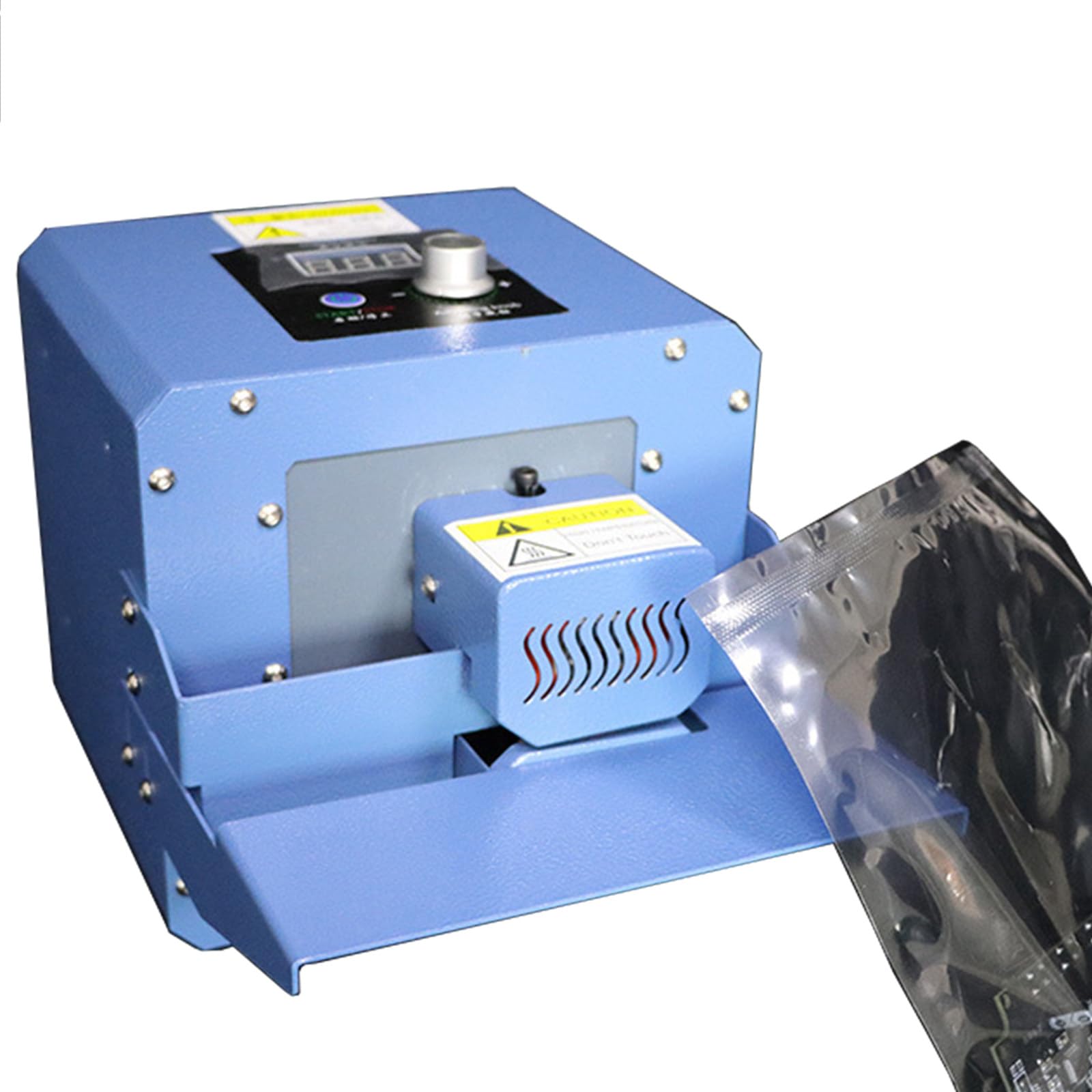 AYCDL Auto Continuous Band Sealer, Automatic Plastic Bag Heat Sealing Machine 5m/min, Stainless Steel Food Packaging Machine for PVC Bags Films, Foil Bag, Kraft Paper