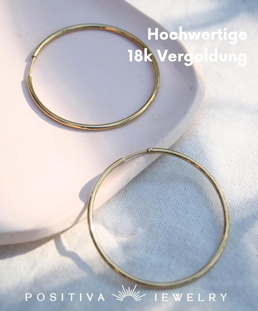 Grandi Orecchini A Cerchio Infinity 5 Cm In Acciaio Inox Placcato Oro 18k, Ipoallergenici, Confezione Regalo - 2