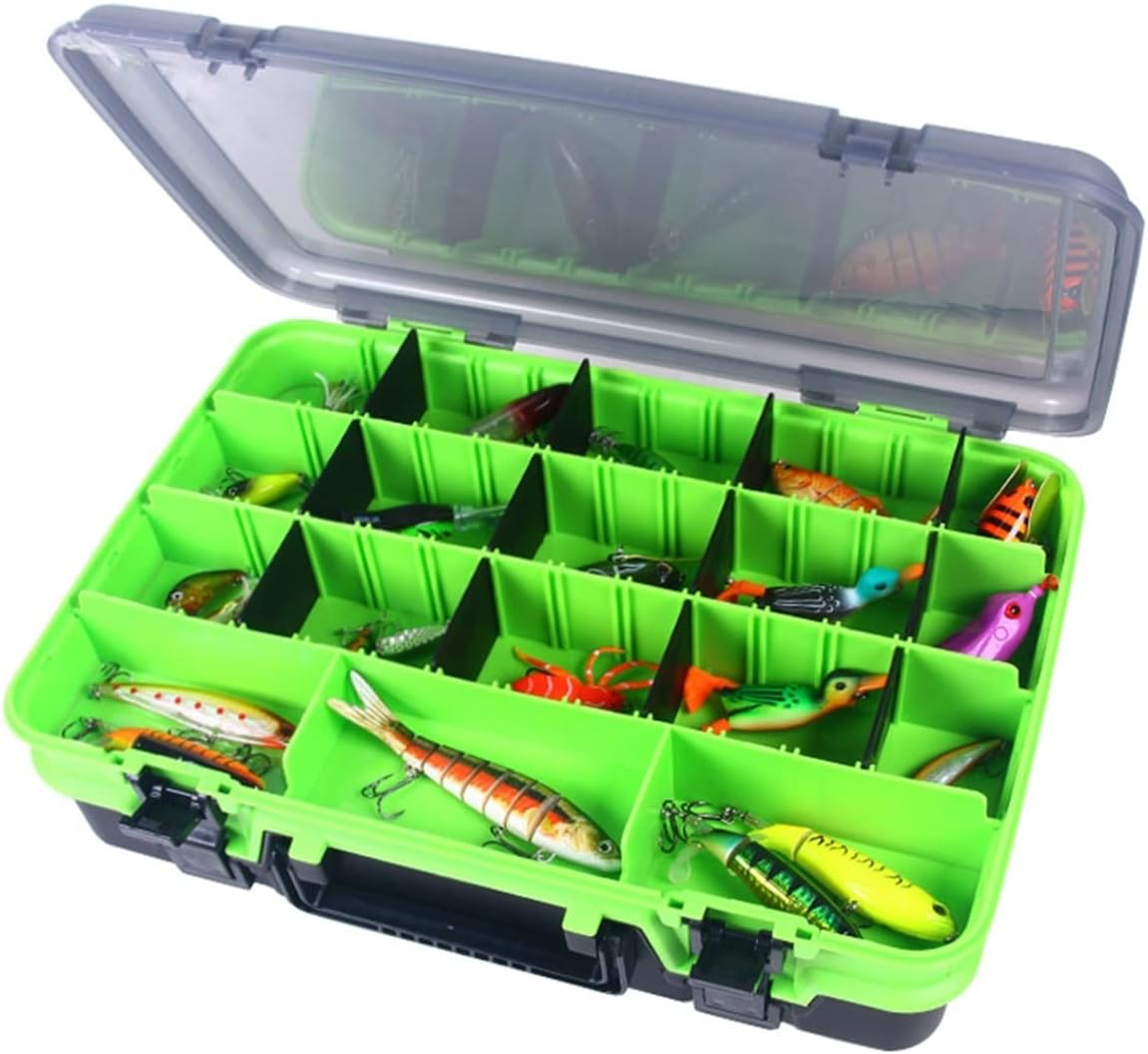 Fishing Gear Storage Box, Portable Bait Double-Layer Multi-Compartment Tool Suitable for Sea and Boat