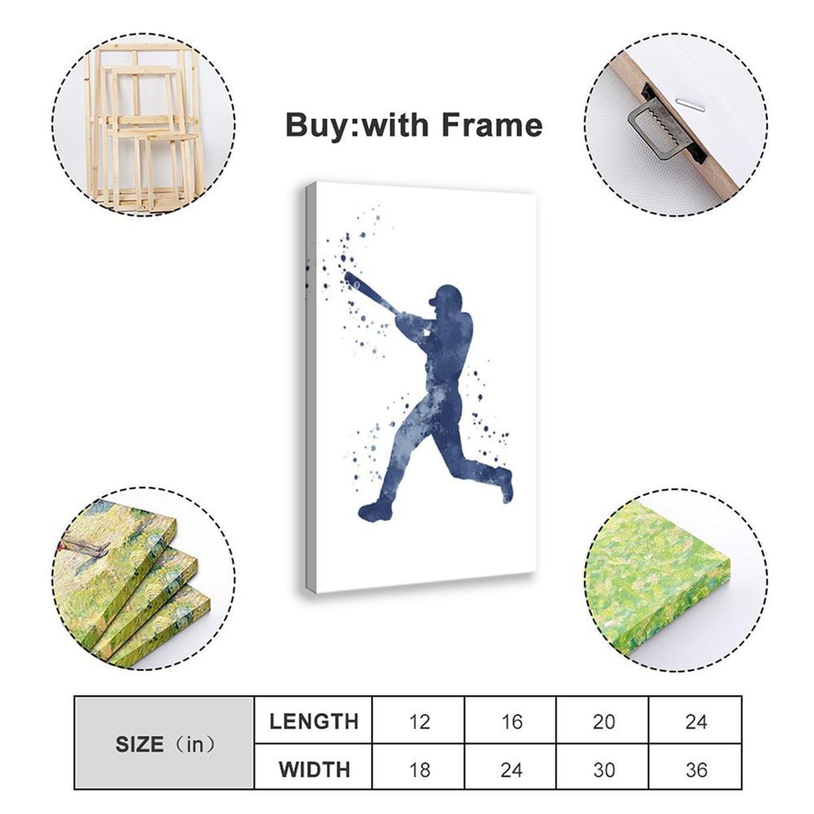 Dipinti decorativi a tema sportivo per camere dei ragazzi 3 poster su tela decorazione per camera da letto paesaggio ufficio camera da letto regalo decorazione 50,8 cm L x 76,2 cm W