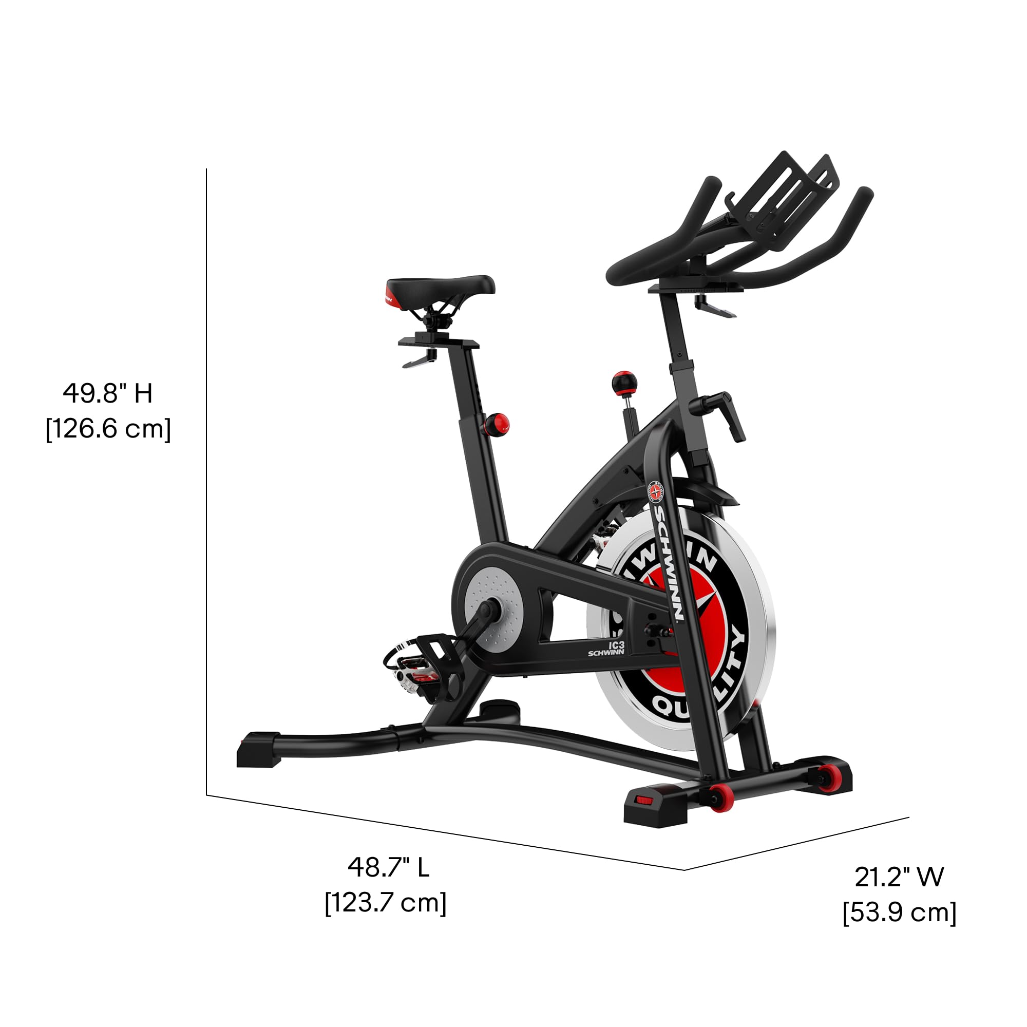 Schwinn Fitness 700IC Indoor Cycling Bike – 18 kg Schwungrad, leiser Riemenantrieb, verstellbarer Sitz und Lenker, SPD Pedale, Tablet Halter – Studioqualität für zuhause