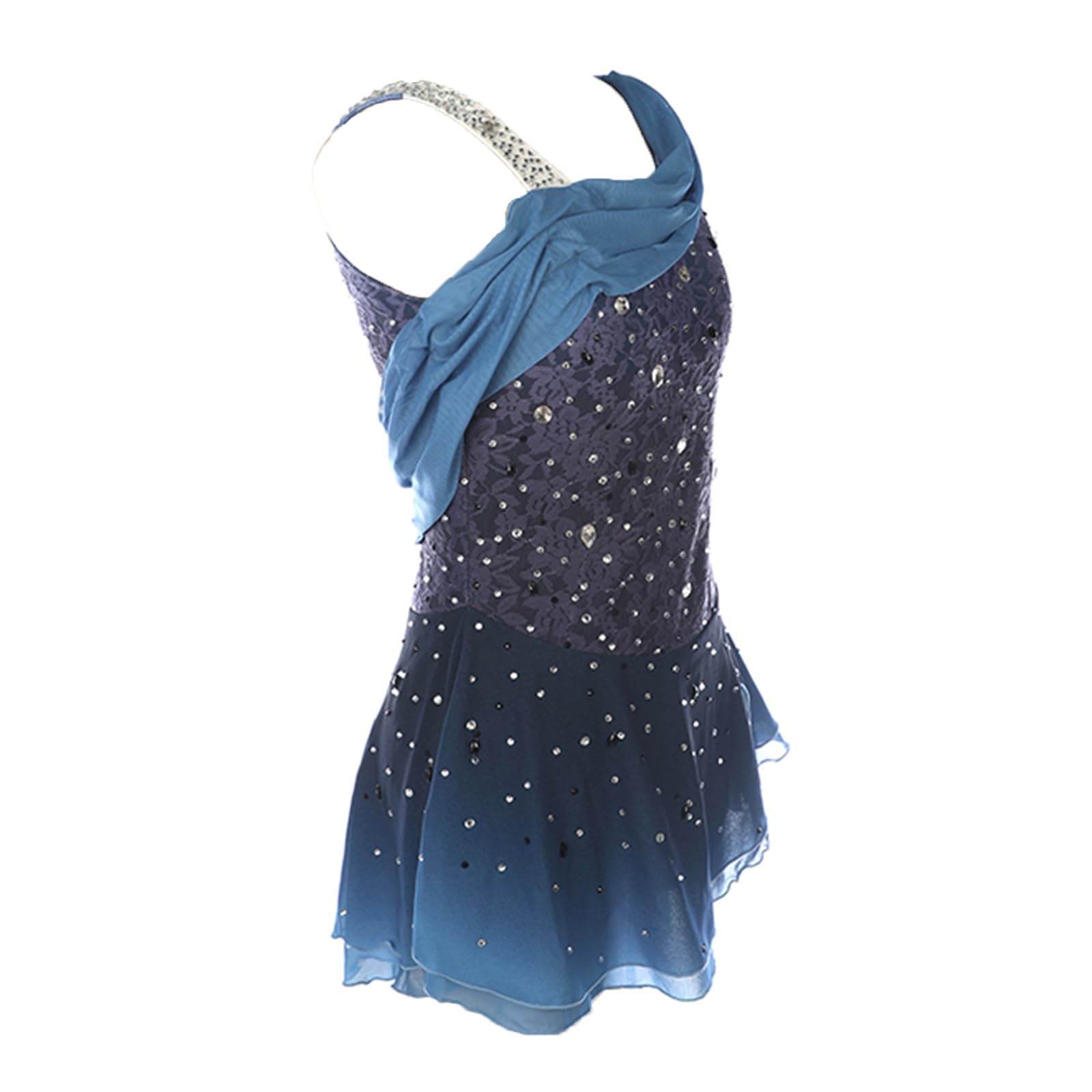 Robe De Patinage Sur Glace for Femmes, Vêtements De Danse Lyrique, Costume En Spandex, Sans Manches, Tenue D'entraînement De Patinage Sur Glace