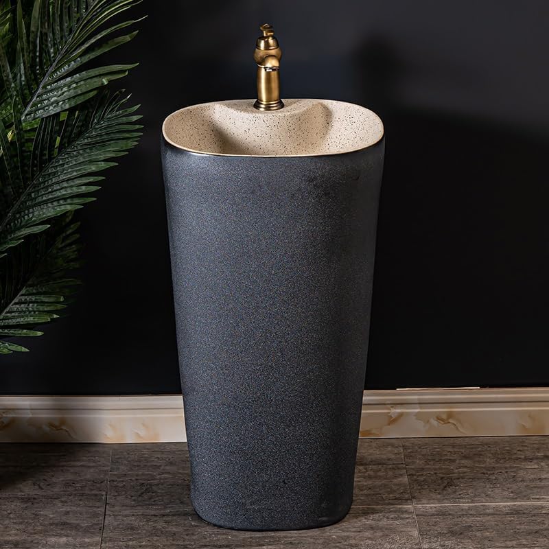 Bathroom Countertop Vessel Sink Household Pedestal Sink Wash Floor-standing Washbasin Ceramic Basin Pedestal Sink Vanity