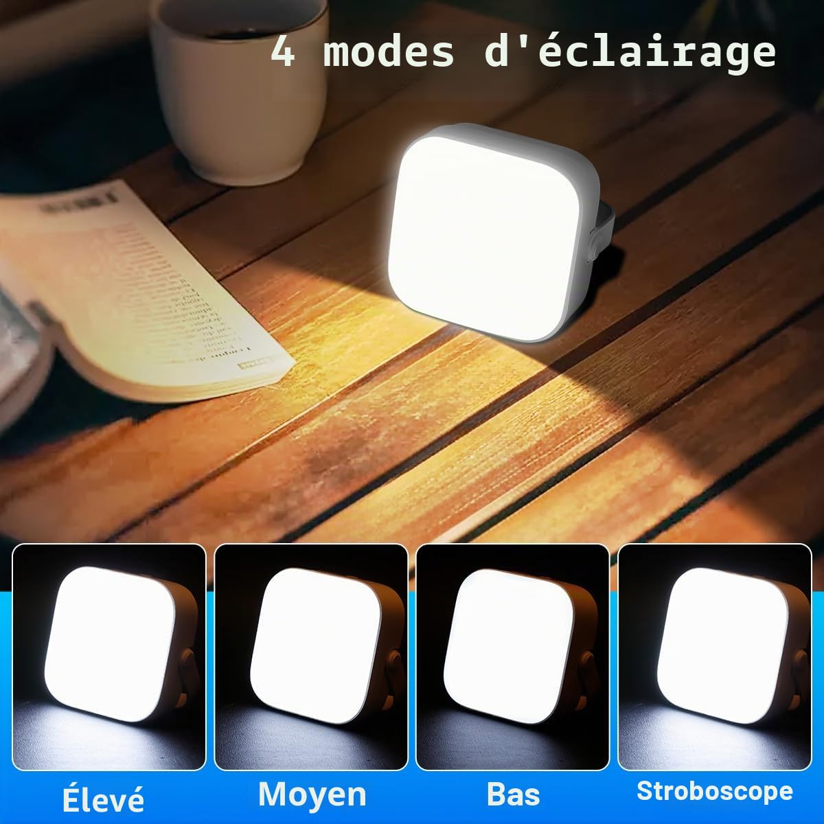 2 Pièces Lampe Camping, 4000LM Lampe Solaire Camping Rechargeable, Résistant à l'eau Lampe LED Exterieur, Lampe de Camping Extérieure Portable avec 4 Modes pour Camping, Pêche, Randonnée