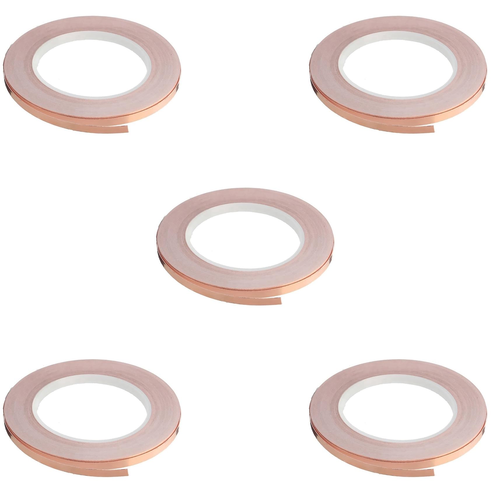 Jnchdghwa As Shown 5X Single-Sided Adhesive Copper Foil Tape Self-Adhesive Shielding Tape Anti-Interference Tape For Guitar (5Mmx20m)