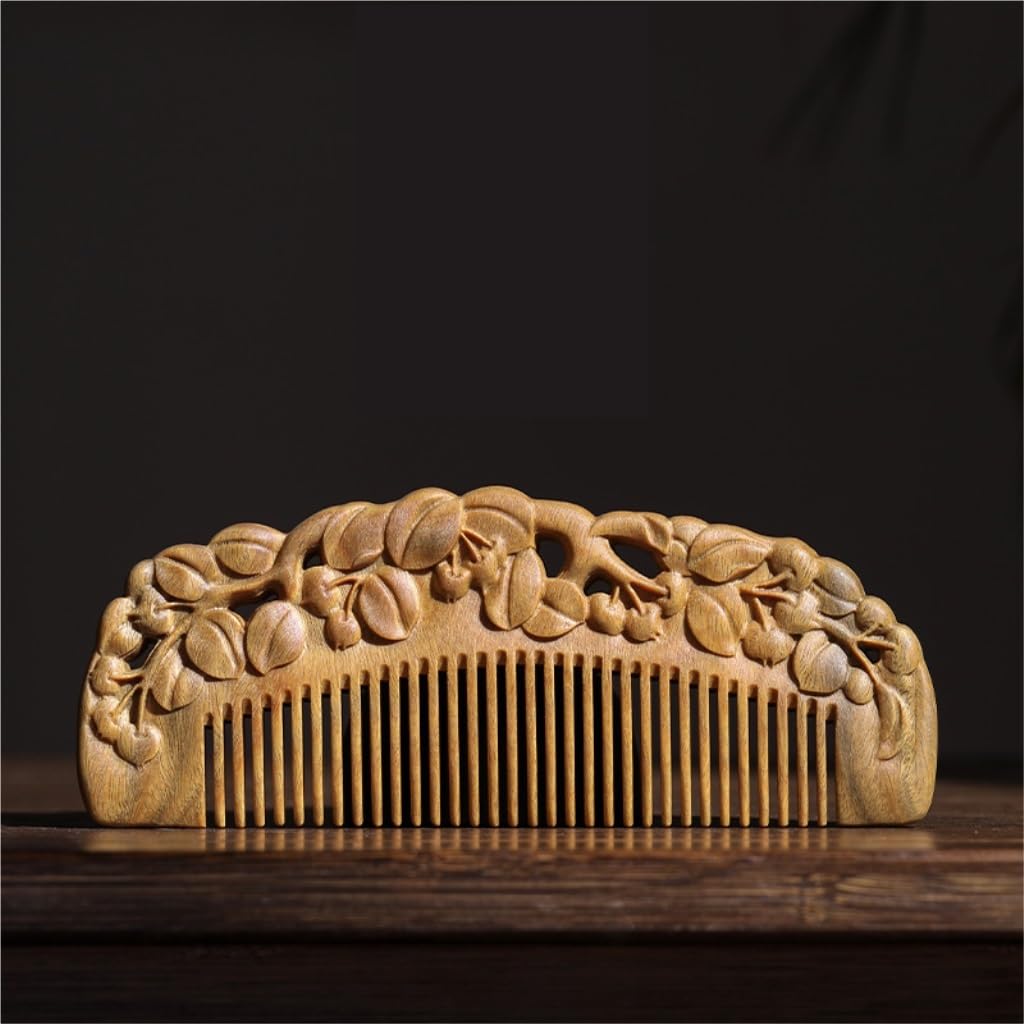 Peruka Grzebień Solid Wood Fine Tooth Comb Home Massage Comb Shower Comb Wet Curling Hair Comb for Grooming Hair, Beards and Mustaches Duże grzebienie do włosów