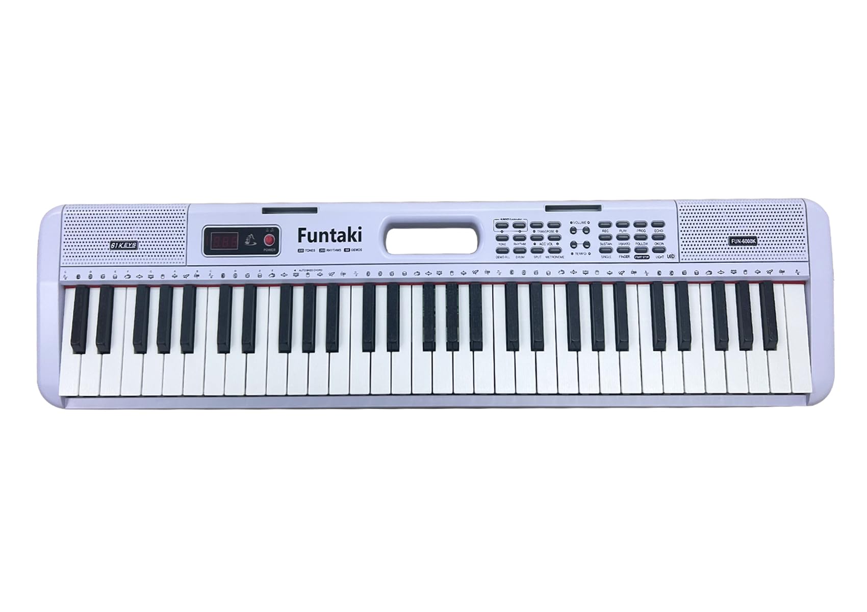Tastiera pianoforte elettronica a 61 tasti per adulti e bambini, con tasti luminosi, modalità di apprendimento, digitale pianoforte