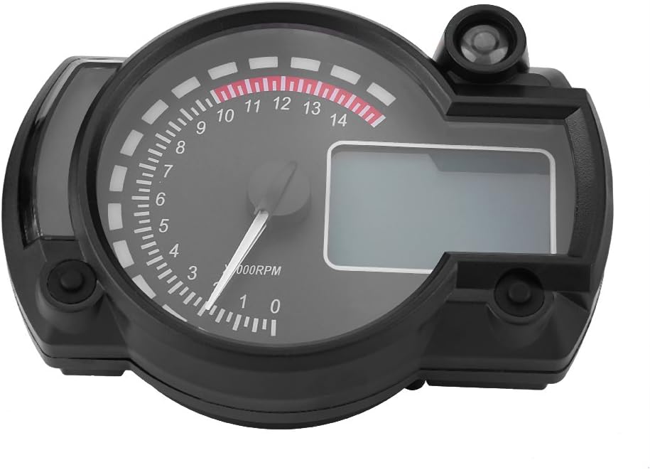 Akozon Speedometer Universal Motorcycle Digital Colorful LCD Speedometer Odometer Tachometer W/Speed Sensor