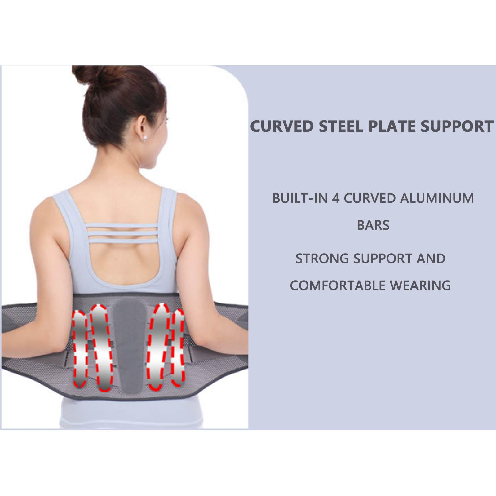 Faja Lumbar, Cinturón de Soporte Lumbar Ajustable con 5 Soportes y 2 Almohadillas reemplazables for ciática, Hernia discal escoliosis L(XL)