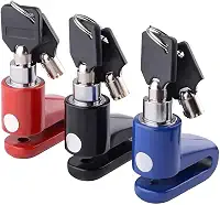 Cadeado Com Chave Trava Disco de Freio Moto e Bicicleta Antifurto Universal Segurança Cores Sortidas