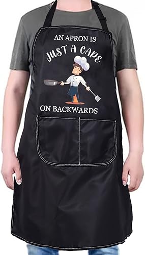 Miniatura 1 de PXTIDY Un delantal es solo una capa en el reverso, divertido delantal para cocina, delantal de cocina, delantal de parrilla, delantal de chef para