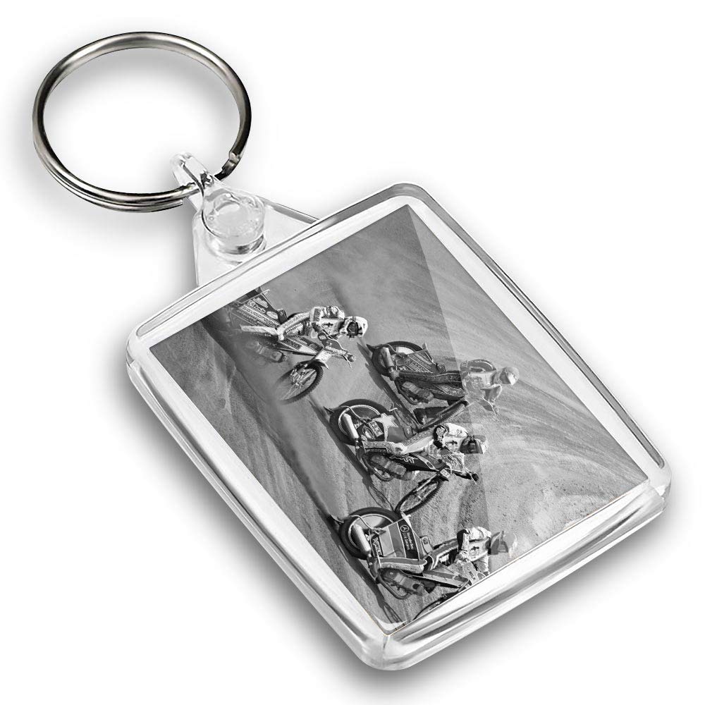 Destination Vinyl Ltd 1 x Photo Keyring - Speedway Track Bike Biker |Keychain|Keyring|Charm| #38706
