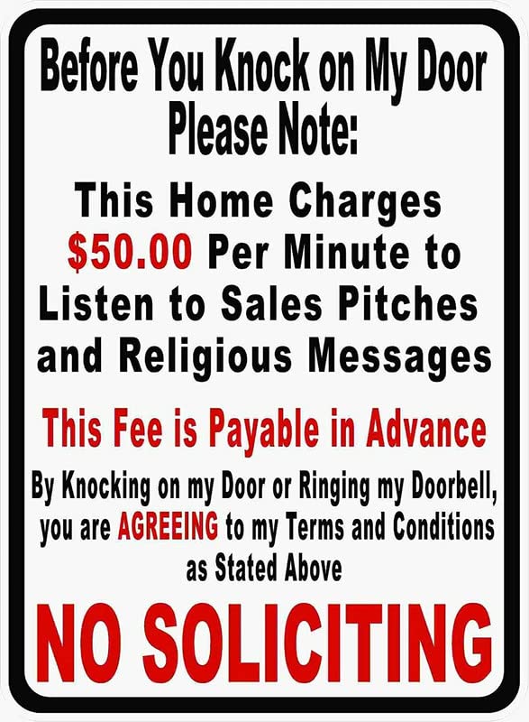 12"x16" Before You Knock On My Door Sign No Soliciting Metal Sign โ image 1