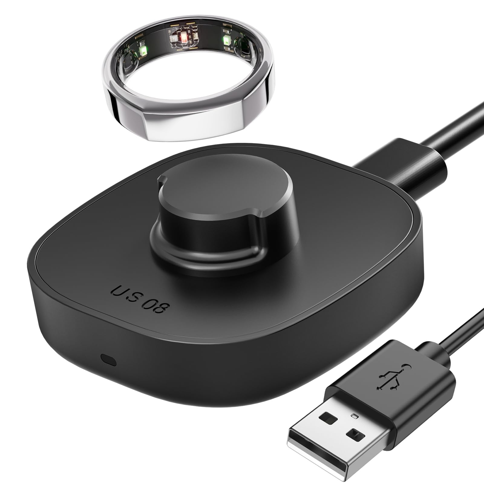 Compatible with Oura Ring Gen3 Charger - Smart Ring Charger Size 8, Fast and Portable Charging Dock with USB-C Cable