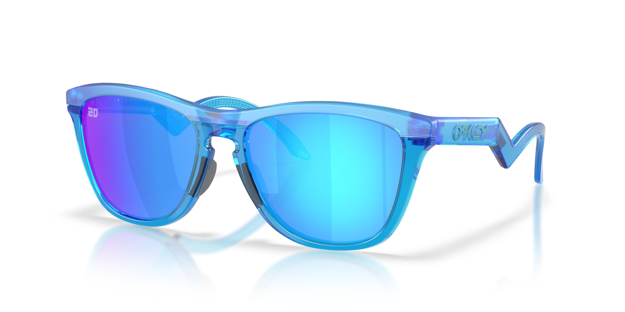Oakley OO9289 Frogskins okrągłe spolaryzowane hybrydowe okulary przeciwsłoneczne Matte Acid Blue/Sapphire Prizm, 55 mm, Acid Blue Opaque/Sapphire Prizm, 55 mm