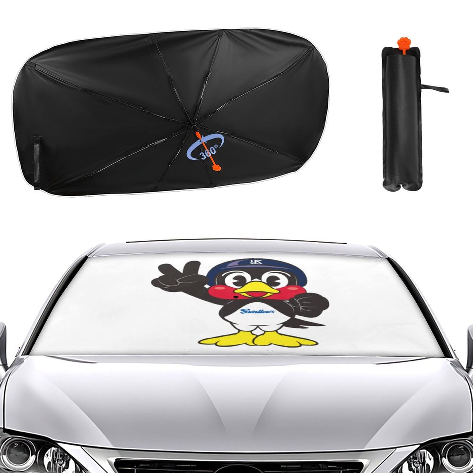 つば九郎　カーサンシェード Amazon.co.jp: 東京ヤクルトスワローズ つば九郎 サンシェード