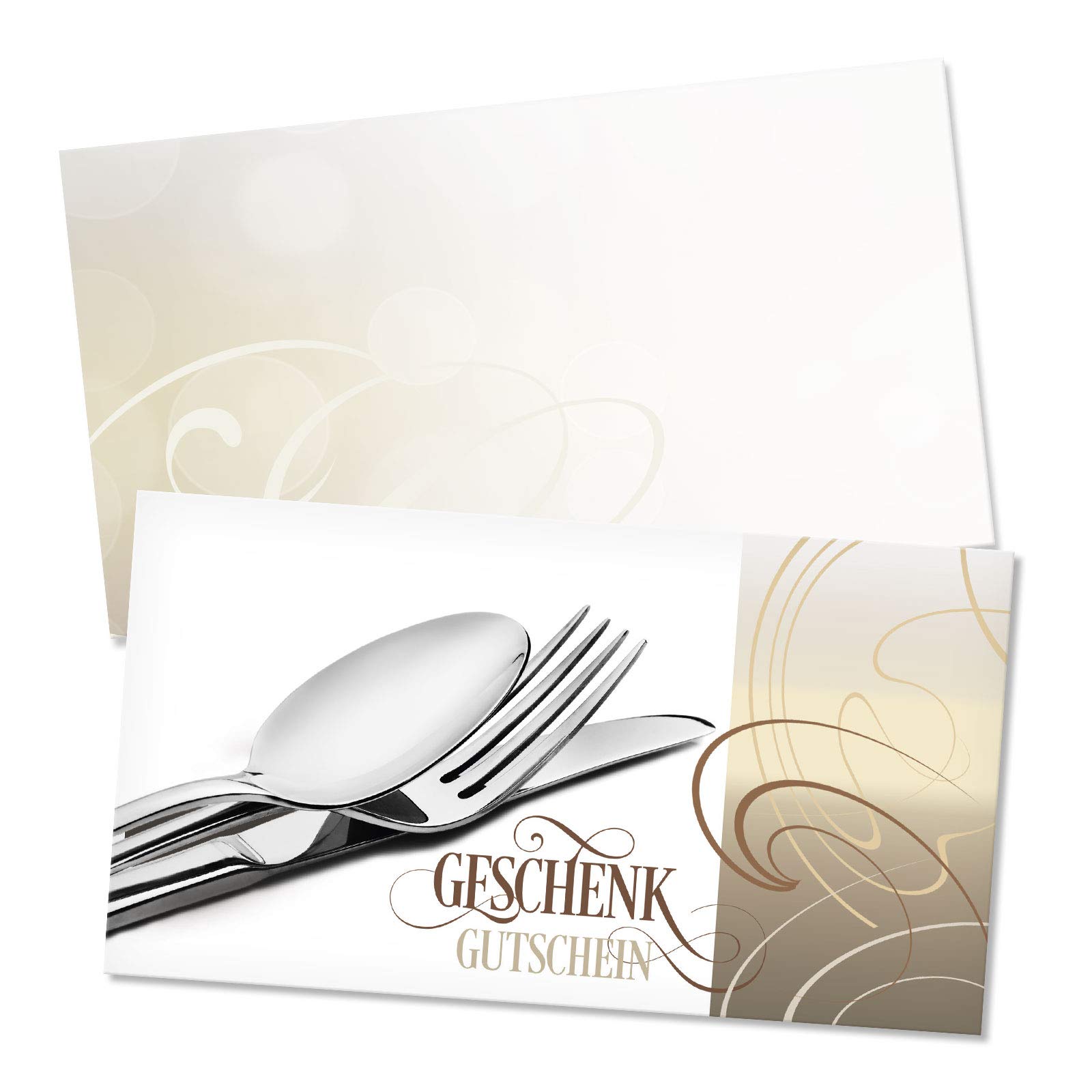 Gutschein-Set. 100x Gutschein + Kuvert. Für Restaurant Gasthaus Hotel. Blanko zum selber Ausfüllen.