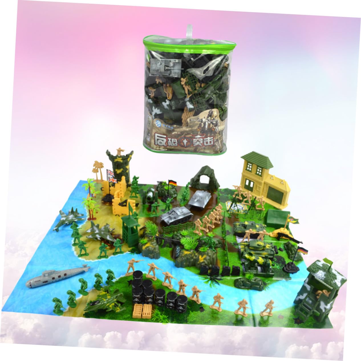 ORFOFE Set di Modelli Militari 130 Pezzi in Plastico, Giocattolo | Tavole di Sabbia, Design Vivido, Stile Contemporaneo, 130 Pezzi per Collezione e Gioco