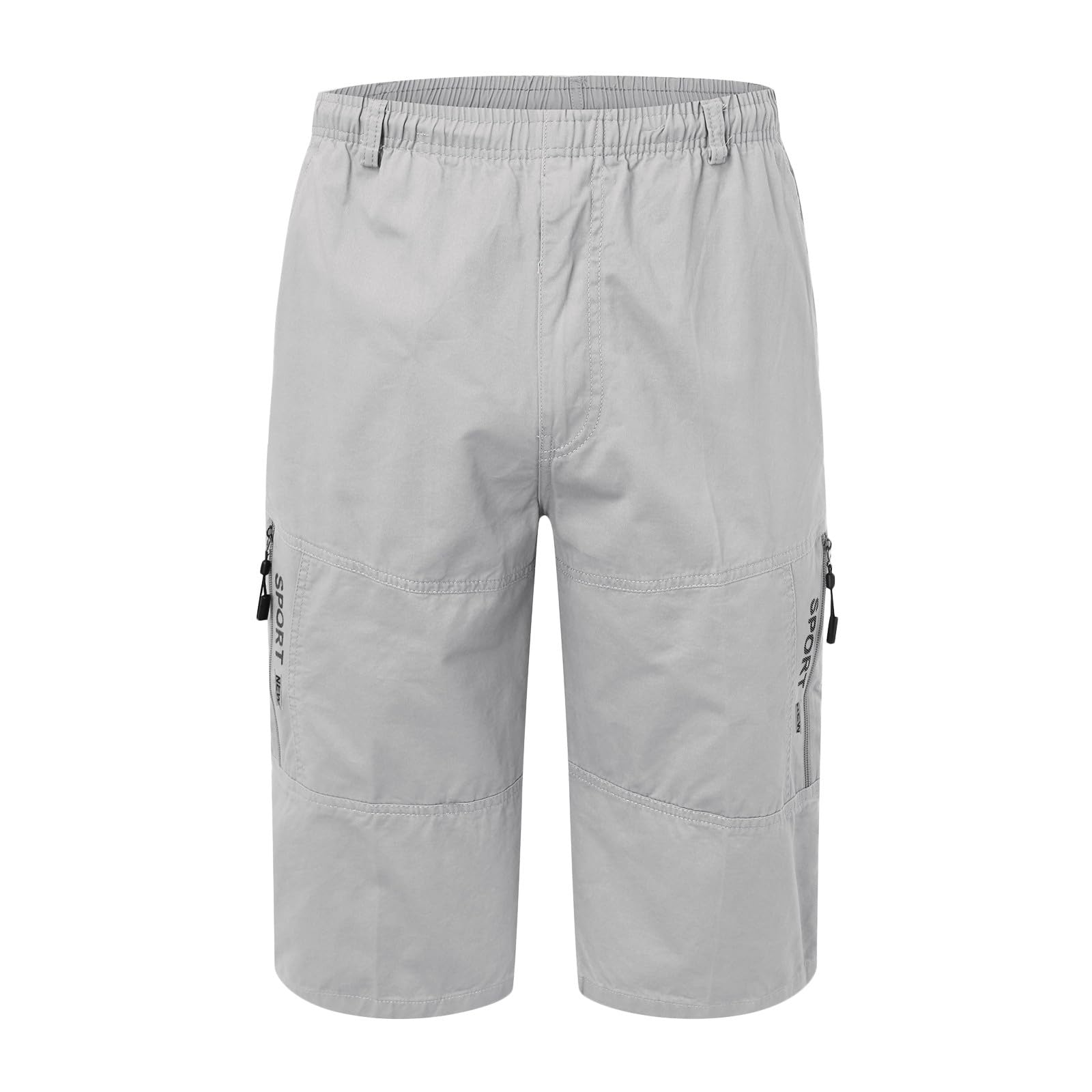 Pantaloncini da Uomo-Pantaloncini Casual da Uomo in Cotone con Elastico in Vita, Tinta Unita, semplici e alla Moda