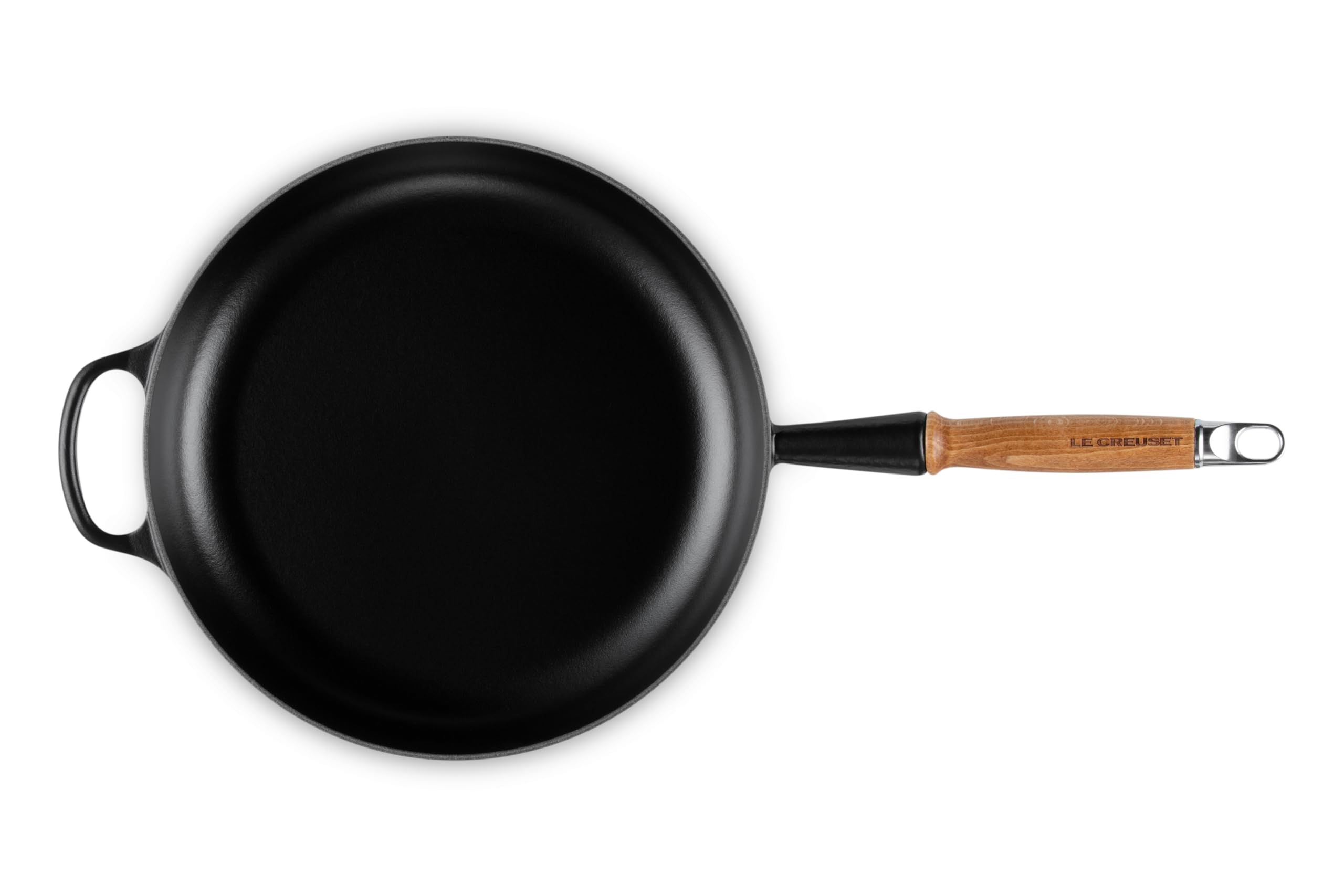 Le Creuset Signature gusseiserne Bratpfanne mit Holzgriff 24 cm Schwarz matt – Bild 4