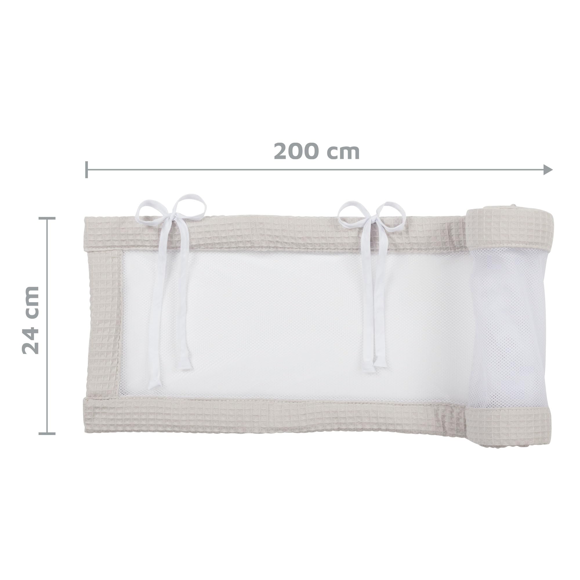 babybay Paracolpi in rete a nido d'ape, adatto per modello Boxspring XXL, colore: bianco