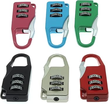 6 Pcs Luggage Combination Locks Padlock Zinc Alloy Small Safe Combination Padlock, for Backpacks Bags Suitcases Luggage Briefcases Notebook (6 Colors)