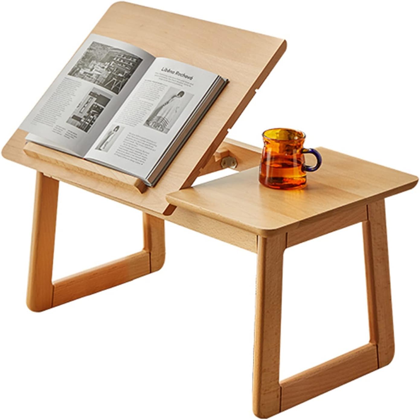 Small Wooden Table Low Floor Table Small Wooden Coffee Table Small Dining Table Laptop Table Adjustable Table Top (Color : Brown, Size : 62x35x30cm)