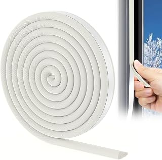 Draft Excluder 3m Wedge Shaped Weather Seal Strip for Windows and Doors Self Adhesive Foam, Anti-Collision Tape, Soundproofing and Waterproof for Garage, Sliding, Front Door