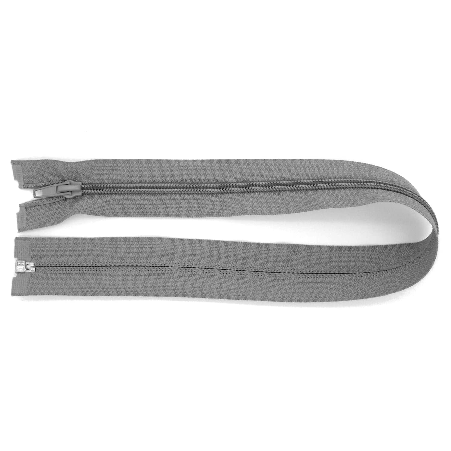 45 cm Zipper, Open Ended Separating Nylon Spiral Coil Zip, Size No #5 (Grey)