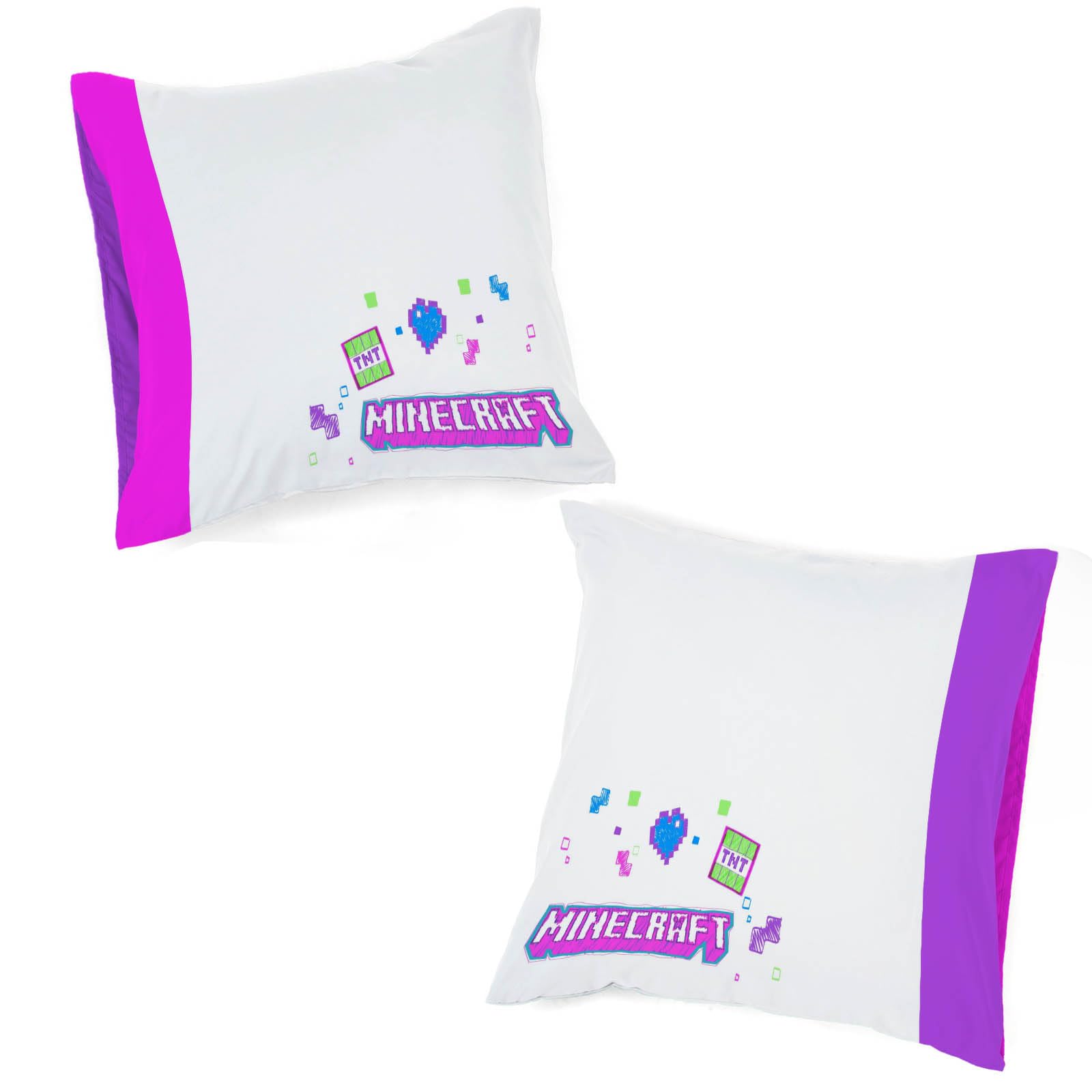 Jay Franco Minecraft Creeper Set Copripiumino – Biancheria da Letto Super Morbida per Bambini con Federa, SOLO COPRIPIUMINO (Imbottitura Non Inclusa), Nero, 2 Pezzi Singolo