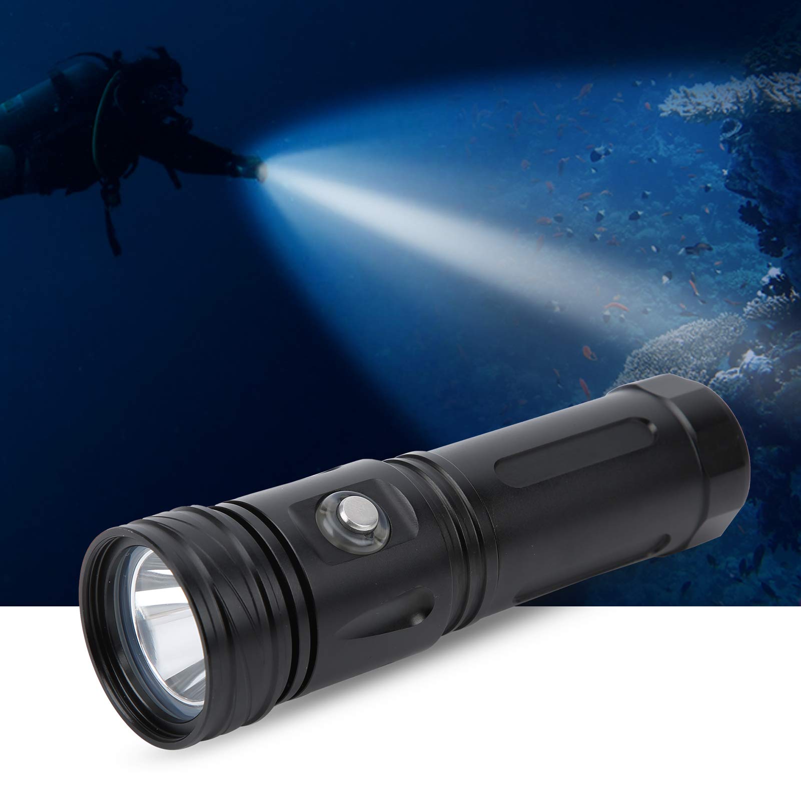 Torcia Subacquea, Torcia Impermeabile IPX8 Torcia Subacquea a LED per Immersione Lampada Professionale e Ricaricabile per Illuminazione Subacquea